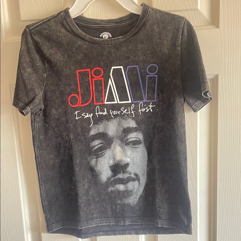 Jimi Hendrix Graphic Kids T-Shirt - Washed Black